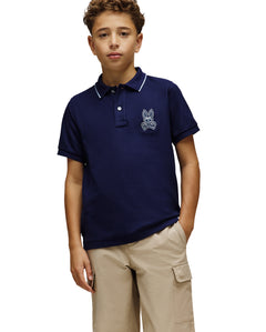 PSYCHO BUNNY CAMISETA TIPO POLO NIÑO AZUL