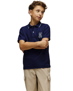 PSYCHO BUNNY CAMISETA TIPO POLO NIÑO AZUL