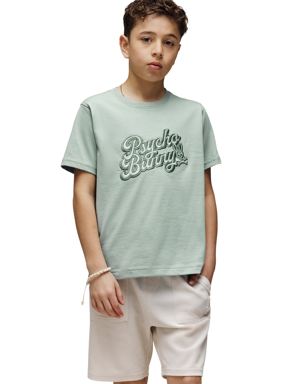 PSYCHO BUNNY CAMISETA NIÑO CUELLO REDONDO VERDE