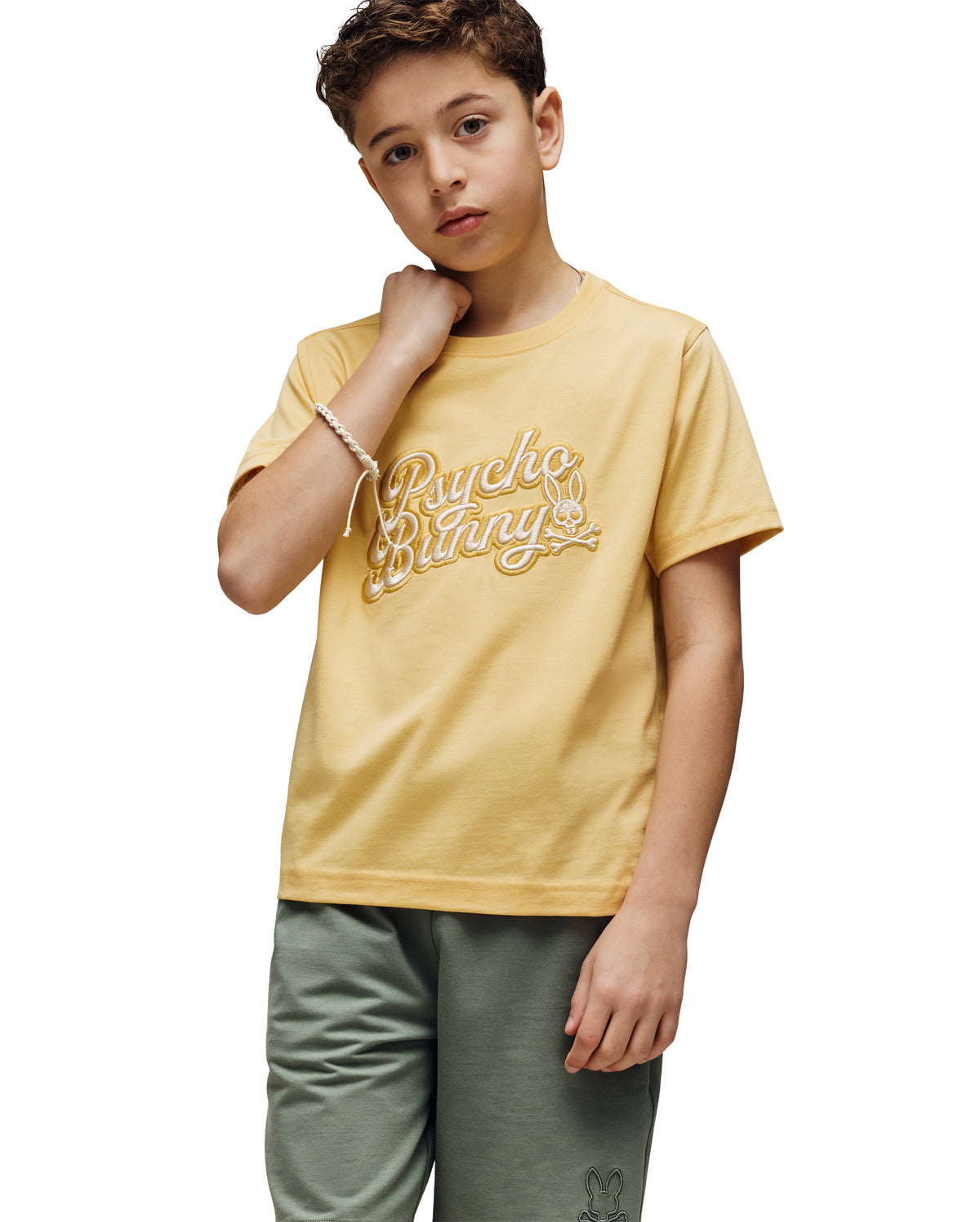 PSYCHO BUNNY CAMISETA NIÑO CUELLO REDONDO AMARILLO