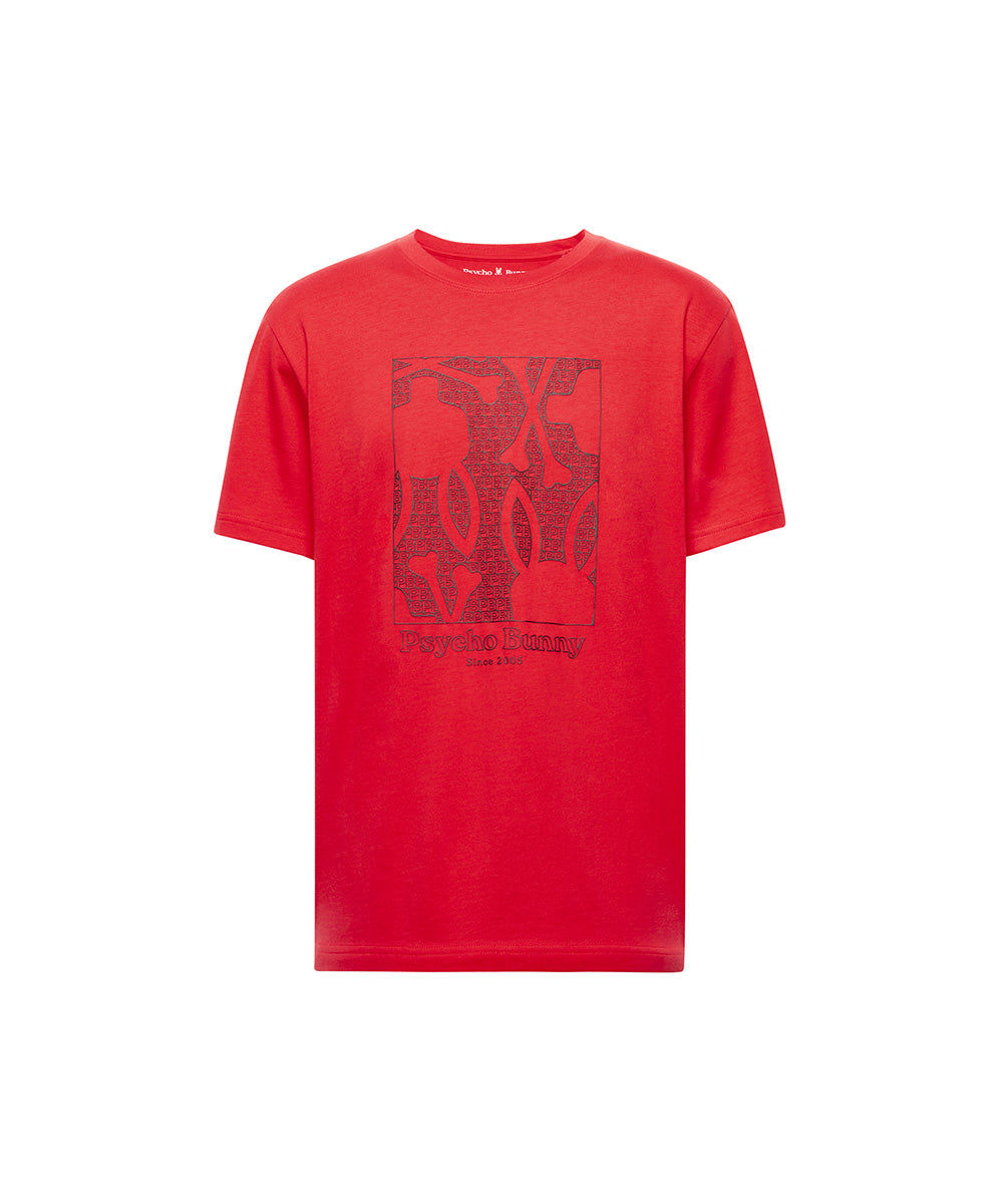 PSYCHO BUNNY CAMISETA NIÑO CUELLO REDONDO ROJO