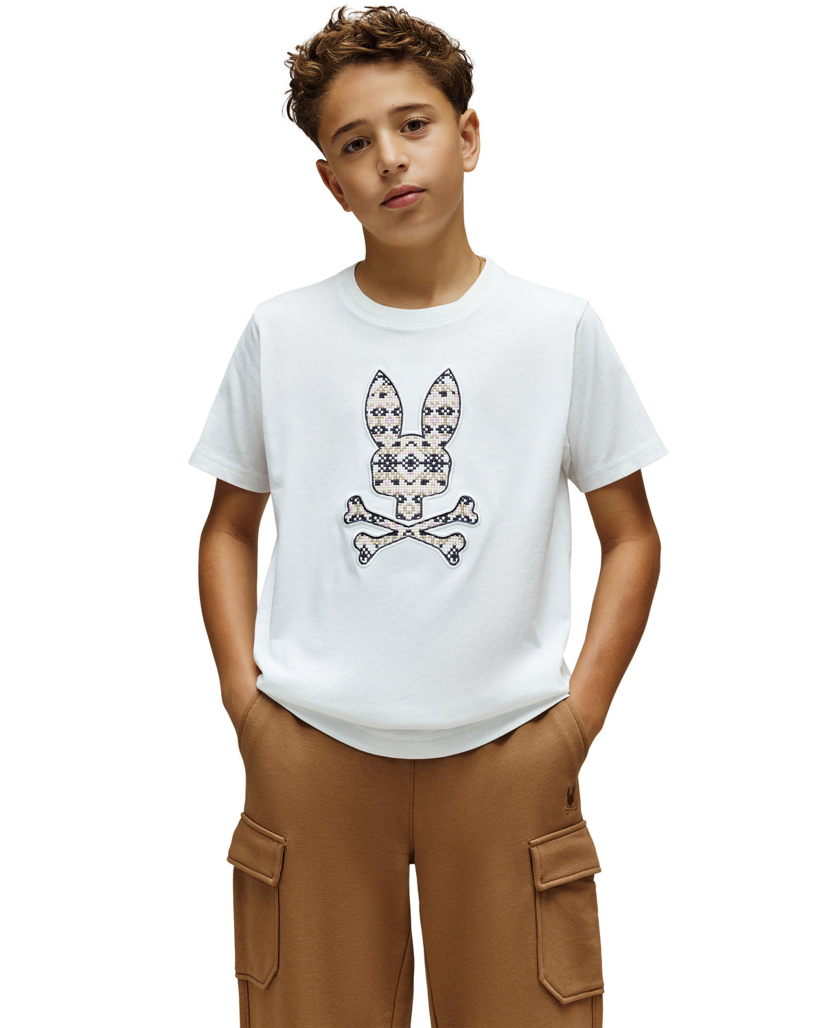 PSYCHO BUNNY CAMISETAS NIÑO BLANCO