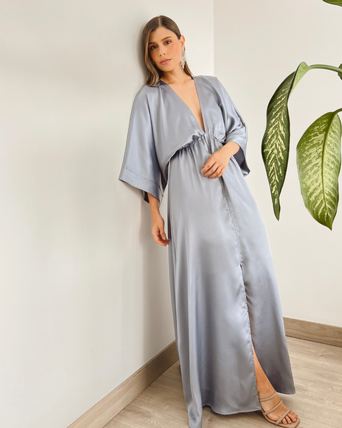 VESTIDO PRIMIA DAMA LUNIA GRIS GRIS