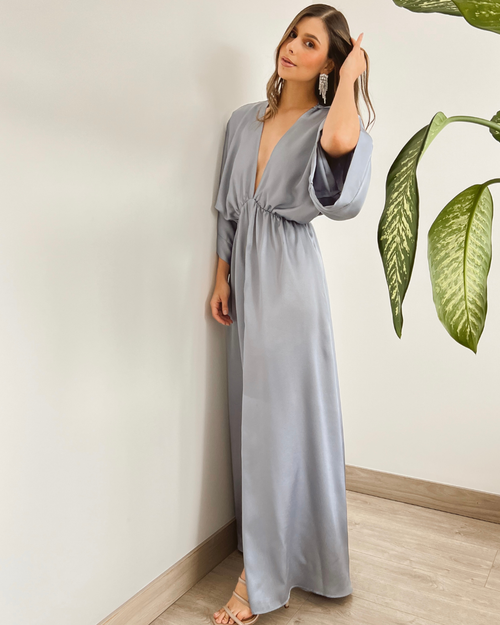VESTIDO PRIMIA DAMA LUNIA GRIS GRIS