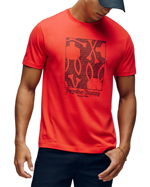 PSYCHO BUNNY CAMISETA HOMBRE CUELLO REDONDO ROJO