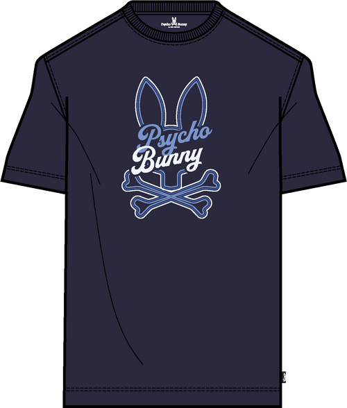 PSYCHO BUNNY CAMISETA HOMBRE CUELLO REDONDO AZUL