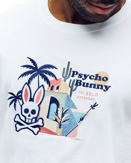 PSYCHO BUNNY CAMISETA HOMBRE CUELLO REDONDO BLANCO