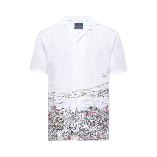 Camisa Manga Corta De Mezcla De Lino Naxos Para Caballero