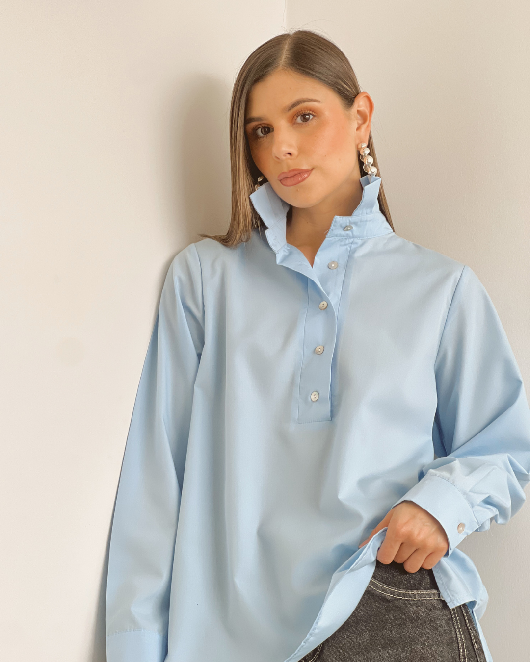 CAMISA PRIMIA DAMA P.017 AZUL AZUL