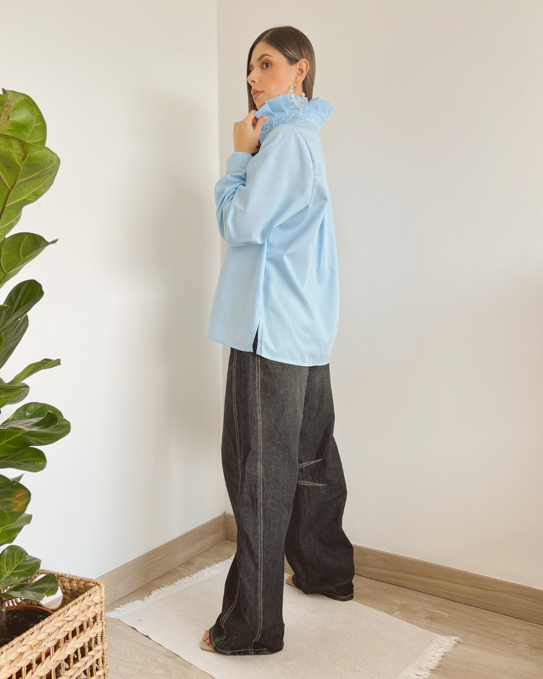 CAMISA PRIMIA DAMA P.017 AZUL AZUL