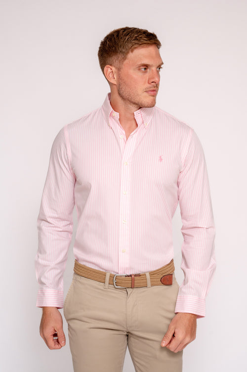 RALPH LAUREN CAMISA MANGA LARGA HOMBRE ROSADO