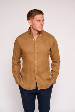 RALPH LAUREN CAMISA MANGA LARGA HOMBRE MARRON