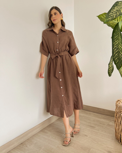 VESTIDO PRIMIA DAMA ROBERTA CAFE CAFÉ