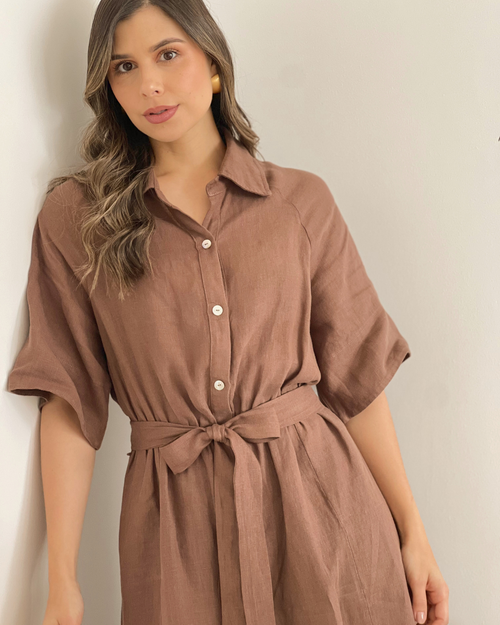 VESTIDO PRIMIA DAMA ROBERTA CAFE CAFÉ