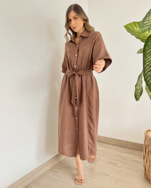 VESTIDO PRIMIA DAMA ROBERTA CAFE CAFÉ