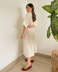 VESTIDO PRIMIA DAMA ROBERTA CREMA CREMA