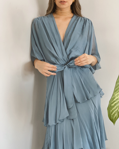 VESTIDO PRIMIA DAMA ROMINA AZUL CLARO AZUL