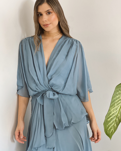 VESTIDO PRIMIA DAMA ROMINA AZUL CLARO AZUL