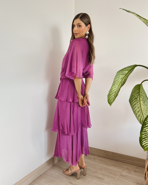 VESTIDO PRIMIA DAMA ROMINA FUCSIA FUCSIA