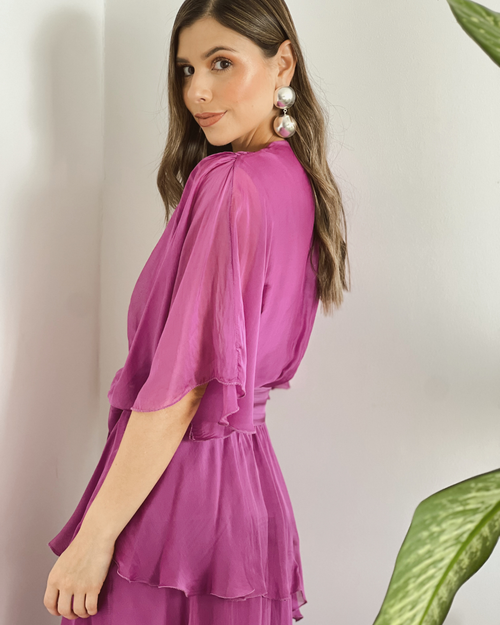 VESTIDO PRIMIA DAMA ROMINA FUCSIA FUCSIA