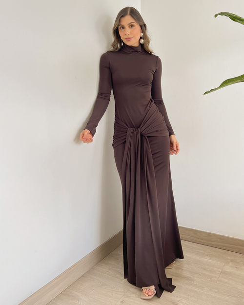 VESTIDO PRIMIA DAMA T.130 CAFÉ