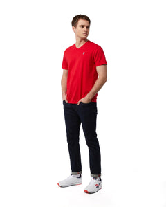 PSYCHO BUNNY CAMISETA HOMBRE CUELLO V ROJO