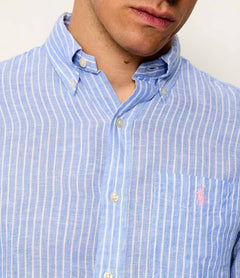 CAMISA M/L RALPH LAUREN HOMBRE 52E HARBOR ISLAND BLUE WHITE 710P07024002