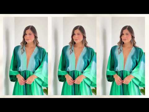 VESTIDO PRIMIA DAMA ISRAEL VERDE MULTICOLOR