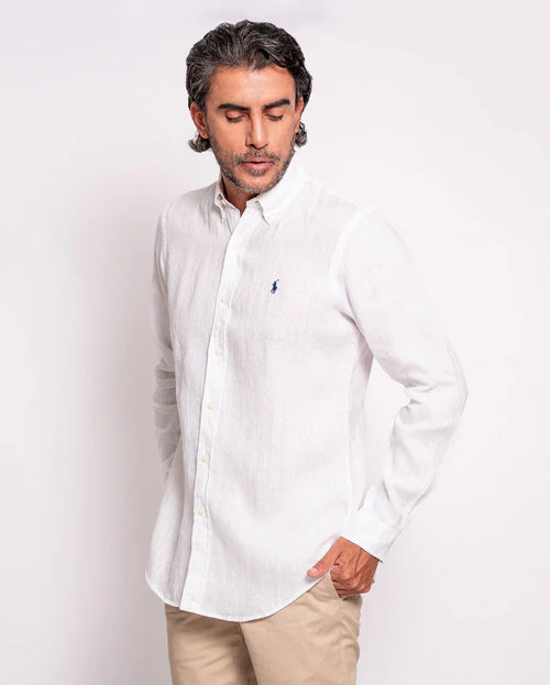 RALPH LAUREN CAMISA MANGA LARGA HOMBRE BLANCO
