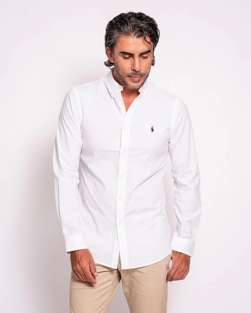 RALPH LAUREN CAMISA MANGA LARGA HOMBRE BLANCO